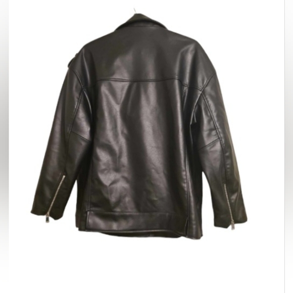 Zara Men's Biker Faux Leather Jacket - Picture 5 of 7